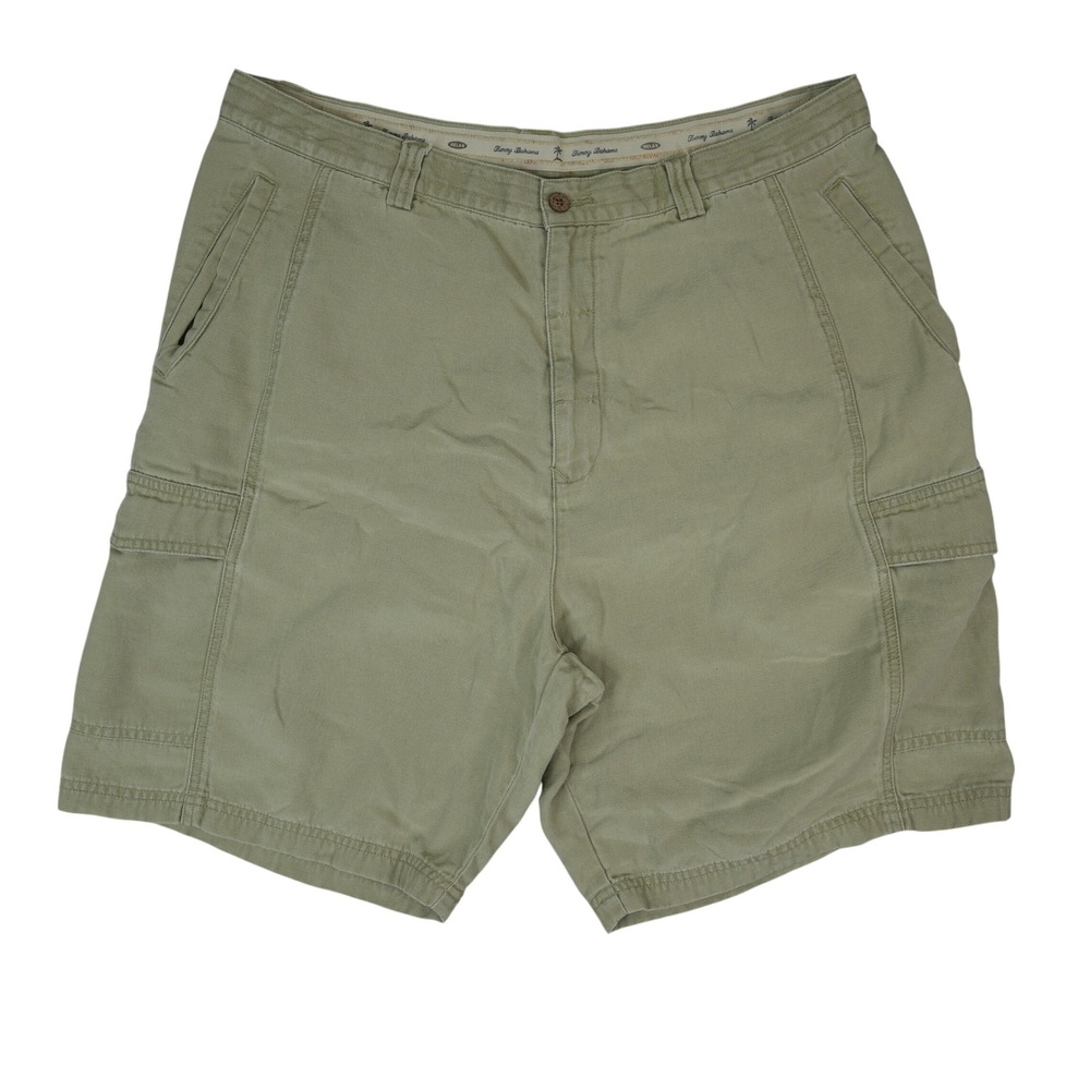 Tommy Bahama Relax Cargo Shorts Mens 40x9 Khaki Green‎ Tencel Cotton Vacation
